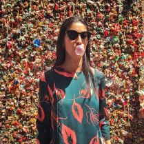 I couldn't help it - visiting the bubblegum wall at Pike Place Market in #Seattle and testing my bubble blowing skills in Fall 2015 @Nordstrom PJ top