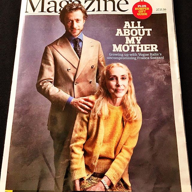 Great cover The Observer Magazine!!! Thank you Aaron Hicklin For interview  #theguardian #theobservermagazine  #fashion @vogueitalia # #interview #motherandson @franca_the_movie @francescocarrozzini