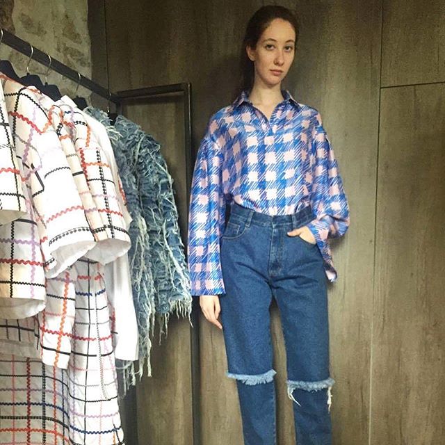 Ksenia Schnaider Cruise'18   statement denim + doodle checkery   sales@kseniaschnaider.com