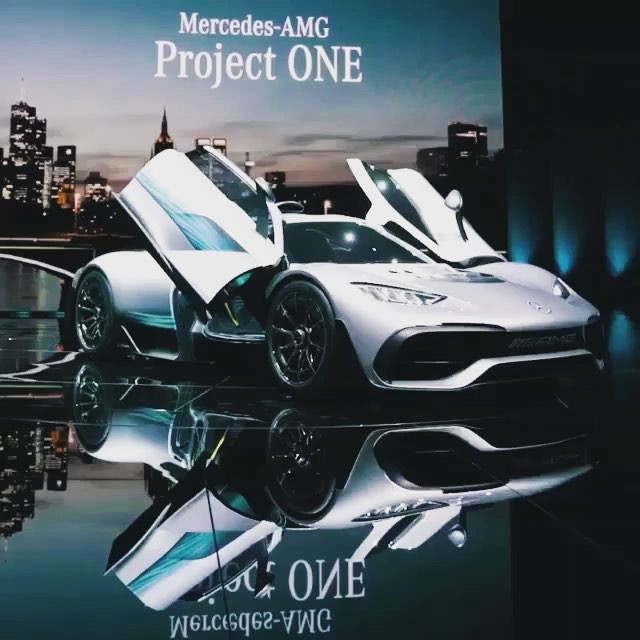 MERCEDES has launched the AMG Project One hypercar at a pre-Frankfurt Motor Show event 2017!!! Project One is a two-seater  supersports show car  which brings Formula 1 hybrid technology from the race track to the road. It is said to produce in excess of 1,000 bhp and can reach a top speed of 217mph. $2,7 million hypercar is    #projectone #mercedesbenz #iaamesse #2017
