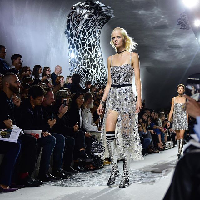 Such a powerful #diorss18 show!    How could you not love those metallic lace-up boots   @dior #pfw  by @marciobastosfilho for Fashionata.com