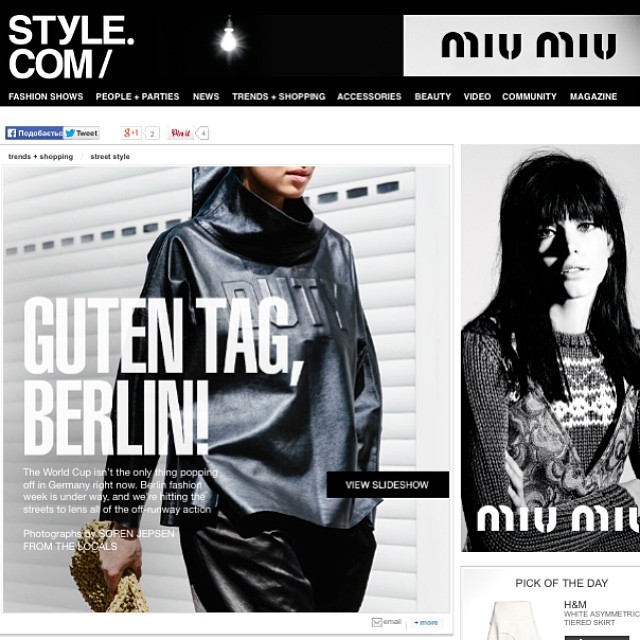 Incredible! My lips & our LAKE total look on the cover of style.com! Thank you Søren Jepsen!