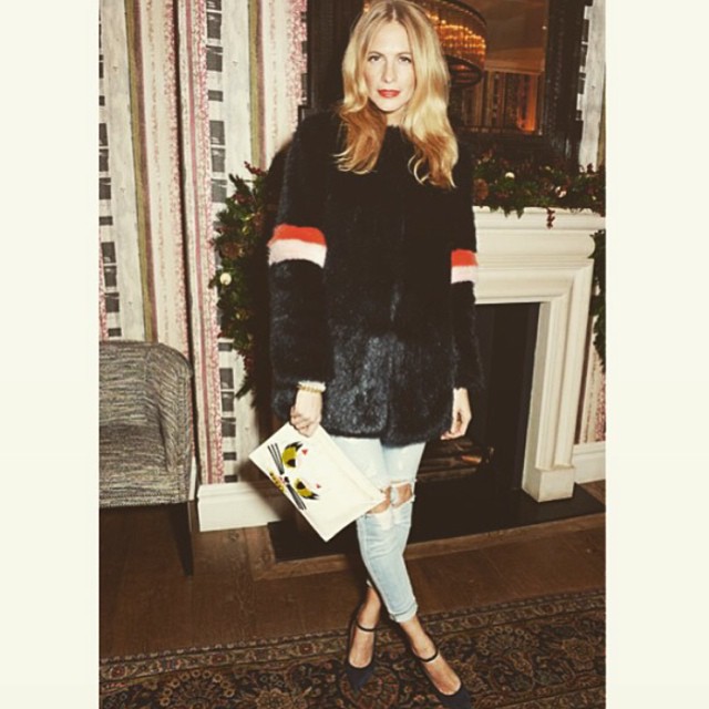 Spotted on @tatleruk: @poppydelevingne rocking her #KARLLAGERFELD #monsterchoupette clutch!